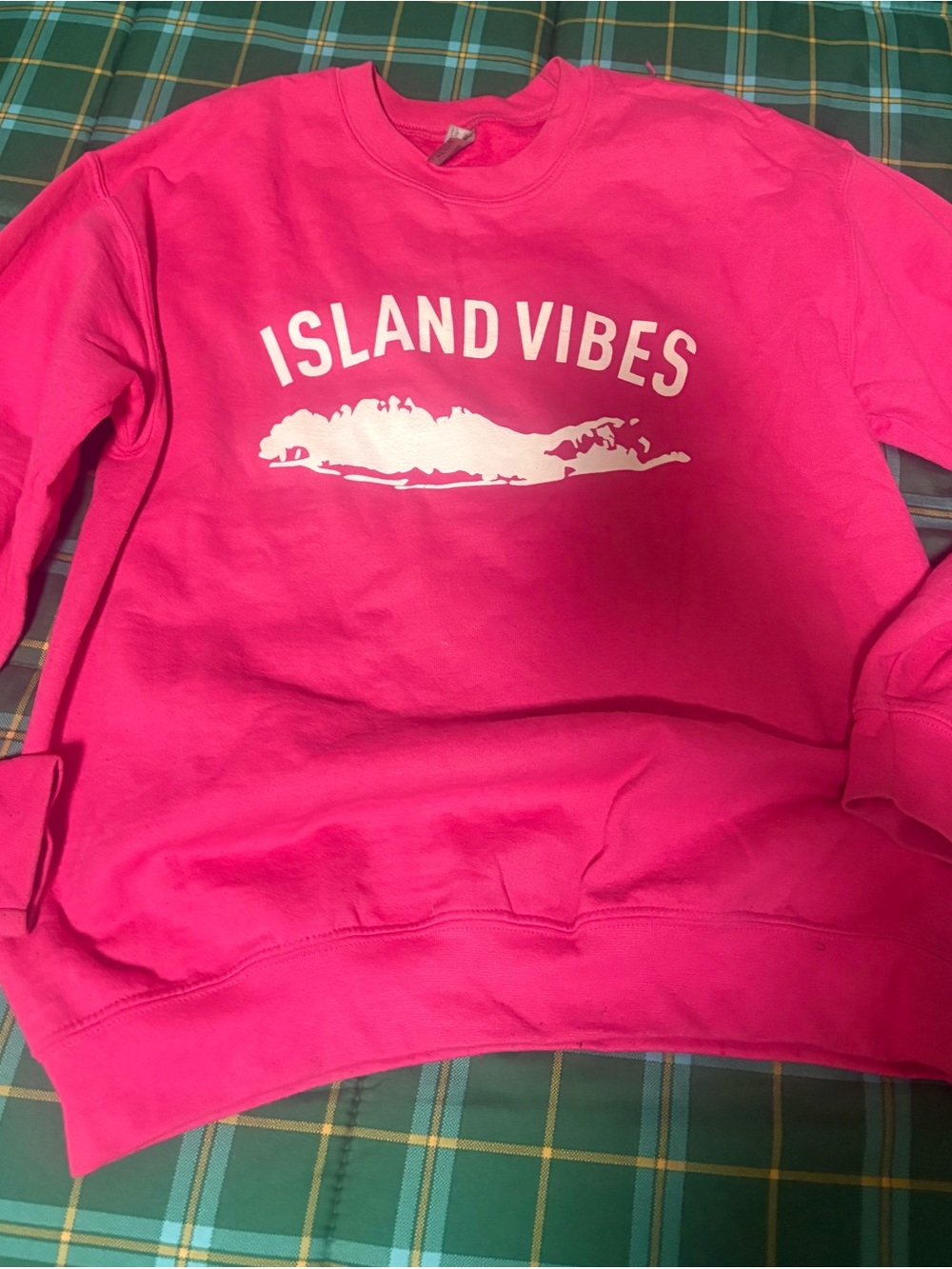 Island Vibes Kids Crewneck Sweatshirt - Hot Pink
